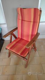 Poltrona alta reclinabile in legno