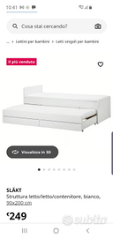 Letto ikea con secondo letto estraibile usato ma i