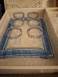 SET LIQUORE. VASSOIO VETRO+ 6 BICCHIERINI