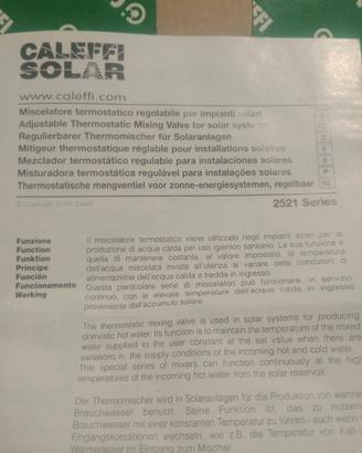 Miscelatore termostatico regolabile per impianti s