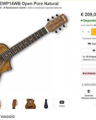 chitarra acustica da viaggio, nuova e bella.