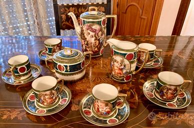 SERVIZIO CAFFE' ART DECO' PORCELLANA CECOSLOVACCA