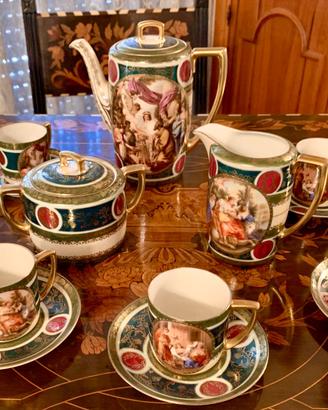 SERVIZIO CAFFE' ART DECO' PORCELLANA CECOSLOVACCA