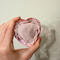 Cuore decorativo in cristallo rosa - Rosenthal