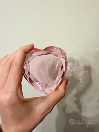 Cuore decorativo in cristallo rosa - Rosenthal