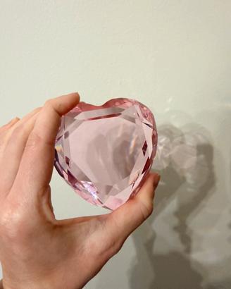 Cuore decorativo in cristallo rosa - Rosenthal