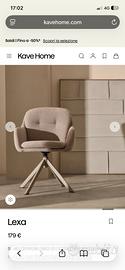 Sedia girevole design beige acciaio