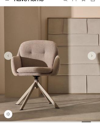 Sedia girevole design beige acciaio