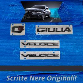 Kit Scritte Adesive Nere : GIULIA; VELOCE; Q2; Q4