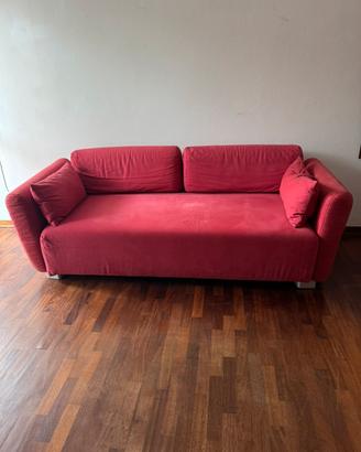 Divano in tessuto rosso