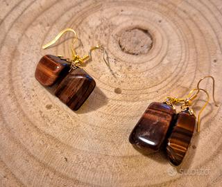 Orecchini agata marrone