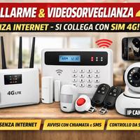 Kit Allarme + Videosorveglianza 4G senza Internet