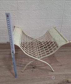 Portariviste vintage in ferro battuto Shabby Chic