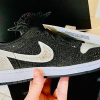 Swarovski x Air Jordan 1 Low Stealth Nere