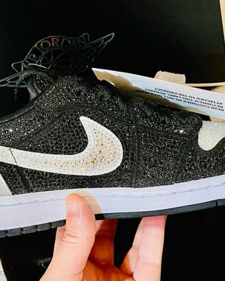 Swarovski x Air Jordan 1 Low Stealth Nere
