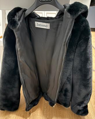 Giacca pelliccia ecologica nera