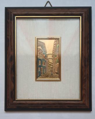 Quadro vintage artigianale Serie Oro strada