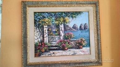 Dipinto Olio su tela "CAPRI" di Domenico Caiazza