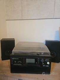  giradischi/lettore cd, cassette, radio, aux e usb