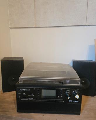  giradischi/lettore cd, cassette, radio, aux e usb