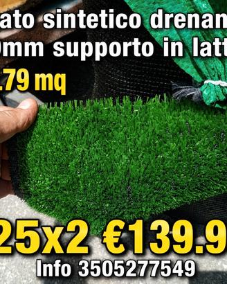 Prato sintetico 10mm drenante 