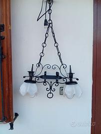 lampadario in ferro battuto 