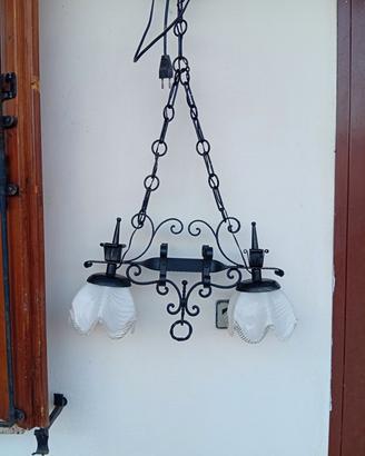 lampadario in ferro battuto 