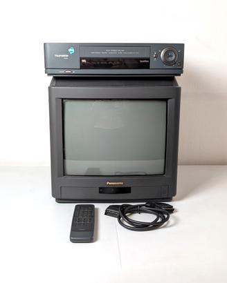 Televisione CRT + Videoregistratore VHS