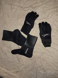 guanti + sottocalzari subacquea