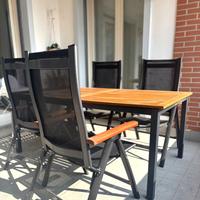 Tavolo da giardino allungabile 180/240 cm + 4 sedi