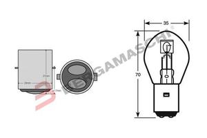 Lampadina faro anteriore bilux 12V 35/35W BA20D
