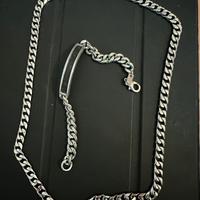 Collana acciaio + bracciale stroili