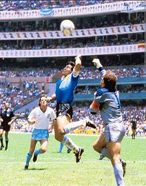Fotografia Maradona Mexico 86 la mano de D10S 