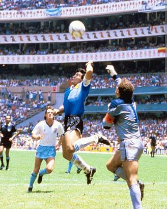 Fotografia Maradona Mexico 86 la mano de D10S 
