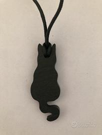 Ciondolo gatto in ardesia