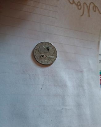 Moneta italiana 5 lire "delfino" 