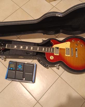 EKO VL-480 Aged Cherry Sunburst Flamed les paul
