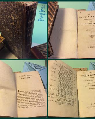 2 Libri La Storia Sacra Ridotta Gibelli 1860 e La