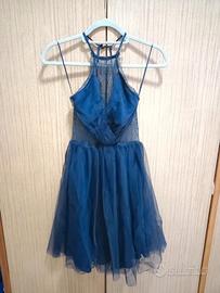 Abito in tulle blu navy