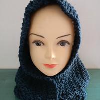 Balaclava blu mélange 100% pura lana vergine 