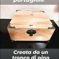 Scatola contenitore in legno baule portagioie