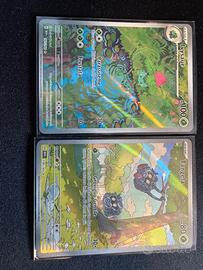 Ivysaur e tangela illustration rare 151 ita