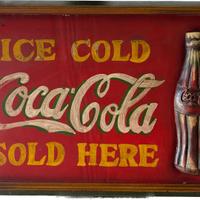 Insegna Coca-Cola in legno