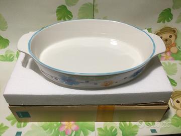 Thun Teglia Linea Azzurra Ovale Grande Con Fiori