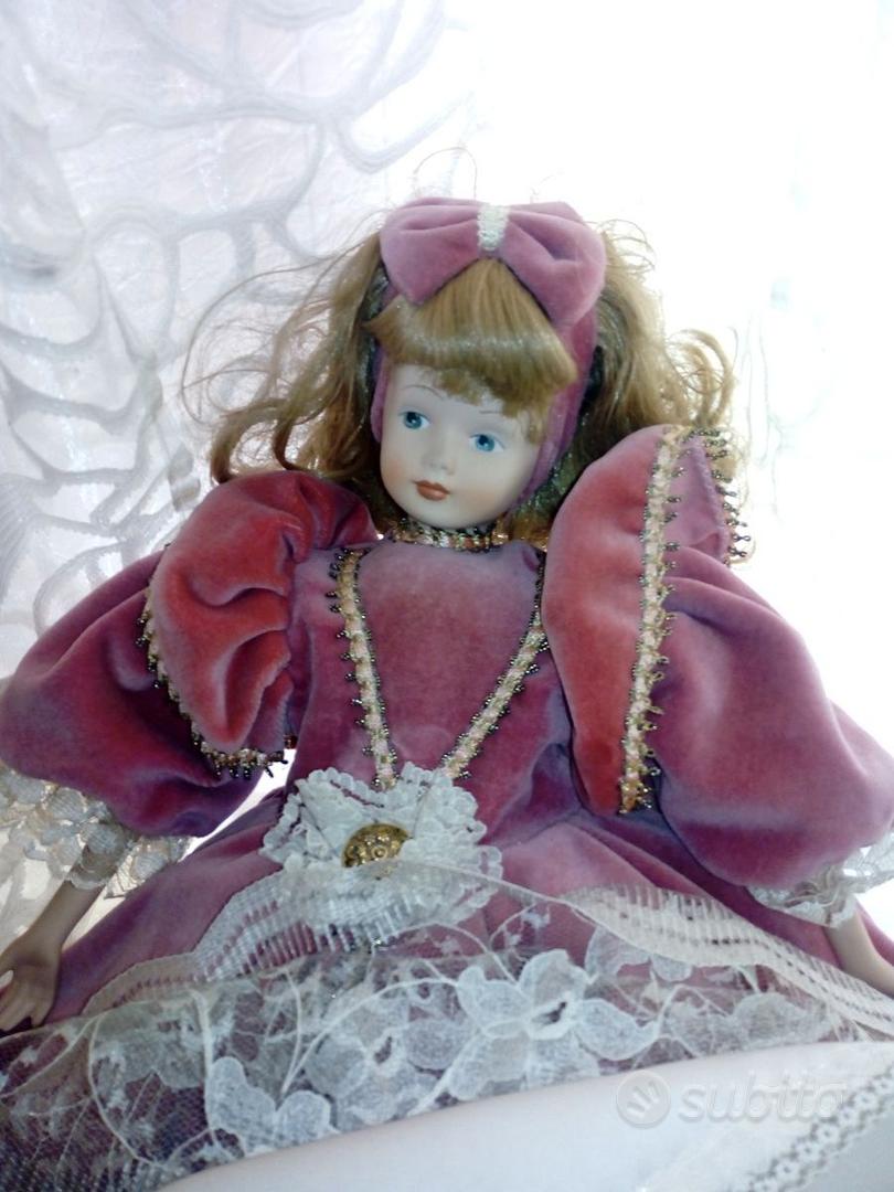 ANTICA BAMBOLA DI PORCELLANA MIGNON VINTAGE ALTA 14 CM