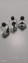 Lotto 3 boccettine profumo vintage con decorazioni
