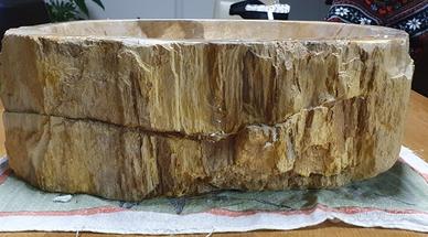 Lavandino in legno fossile