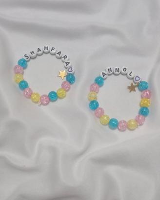 Personalizza i tuoi braccialetti con il nome.