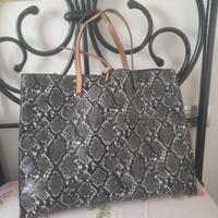 Set 2in1 Manila Grace Borsa Shopper stampa pitone