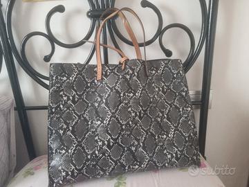 Set 2in1 Manila Grace Borsa Shopper stampa pitone